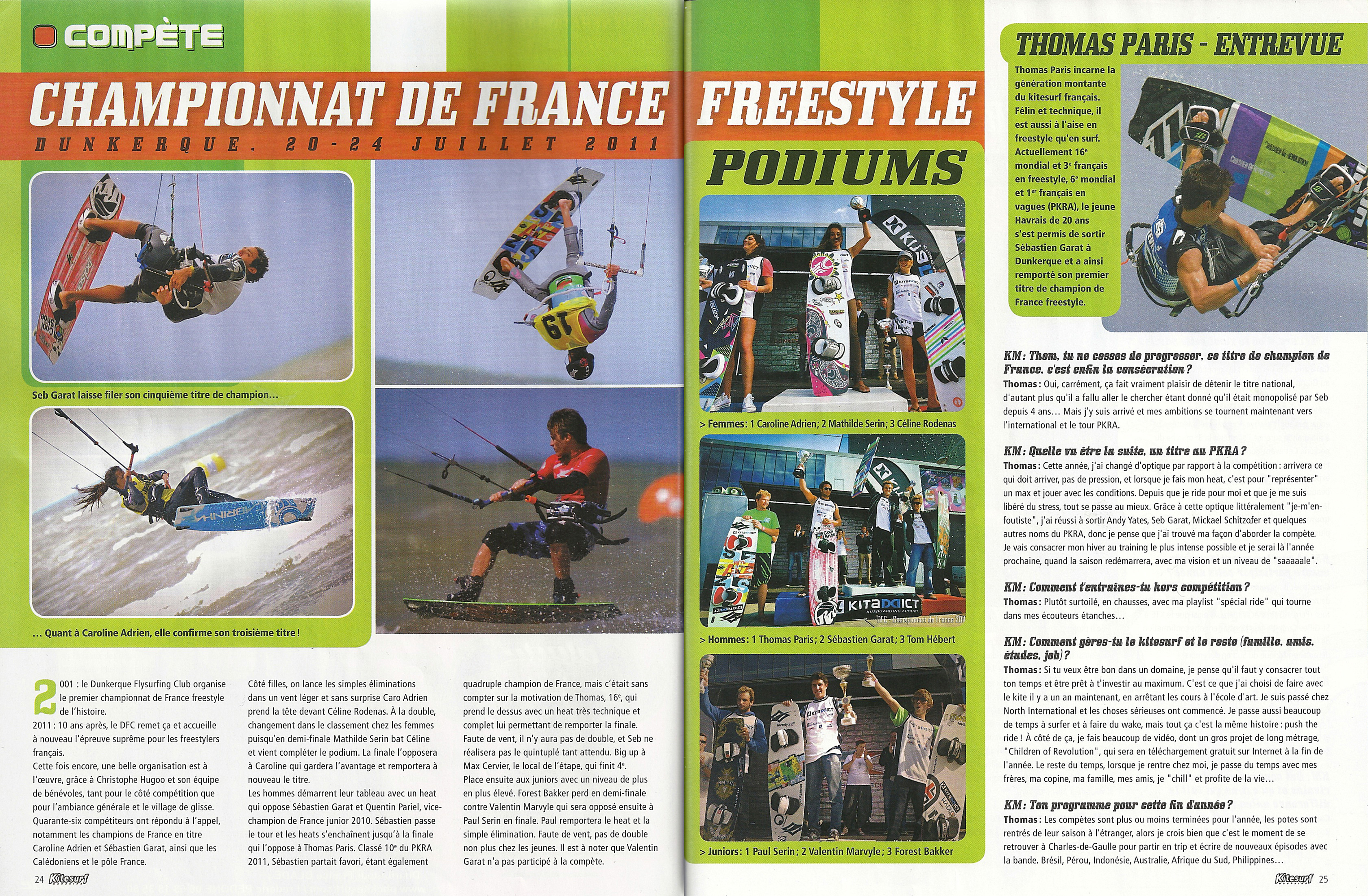 Kitesurf Magazine fait l’article sur le C.F. Freestyle 2011